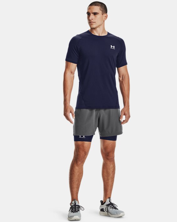 Men's HeatGear® Armour Compression Shorts, Navy, pdpMainDesktop image number 2